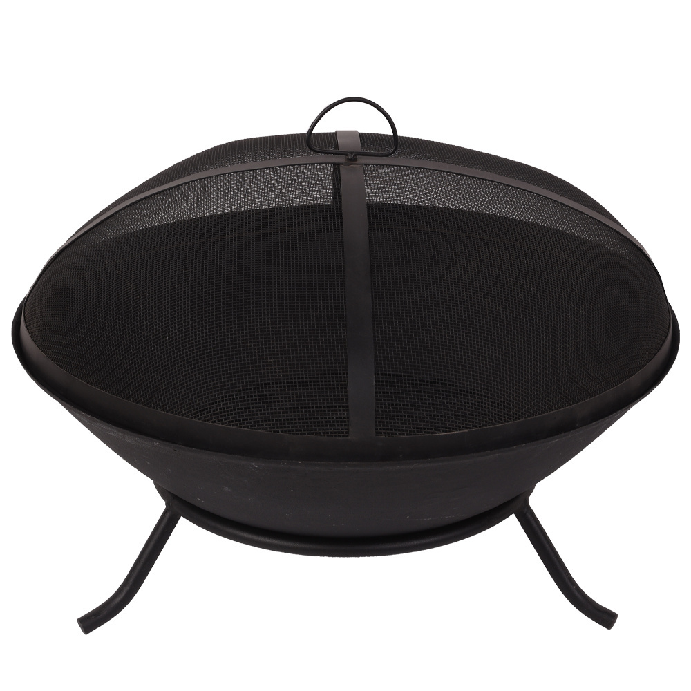 indoor outdoor Steel Brick Pattern Wooden Fire Pit Bowl