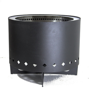 Black Portable outdoor garden stainless steel Or Metal Brazier Stove smokeless fire pit cover