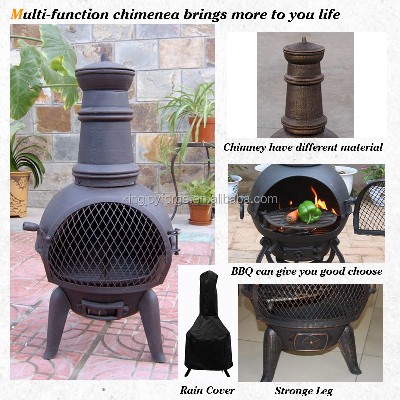 Easy to assemble outdoor small short chimney cast iron fireplace