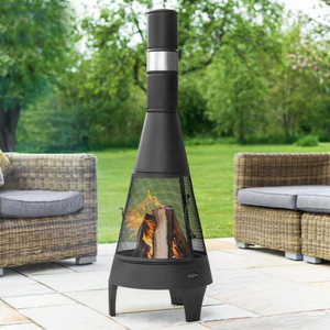 outdoor chimenea black fire pit fire steel