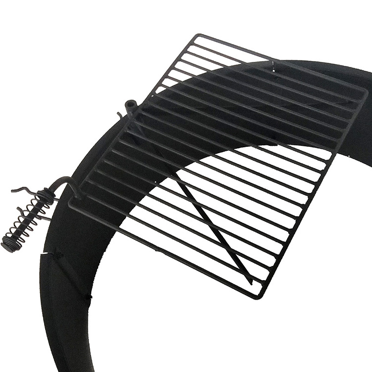 36 inch steel fire ring with cooking grate