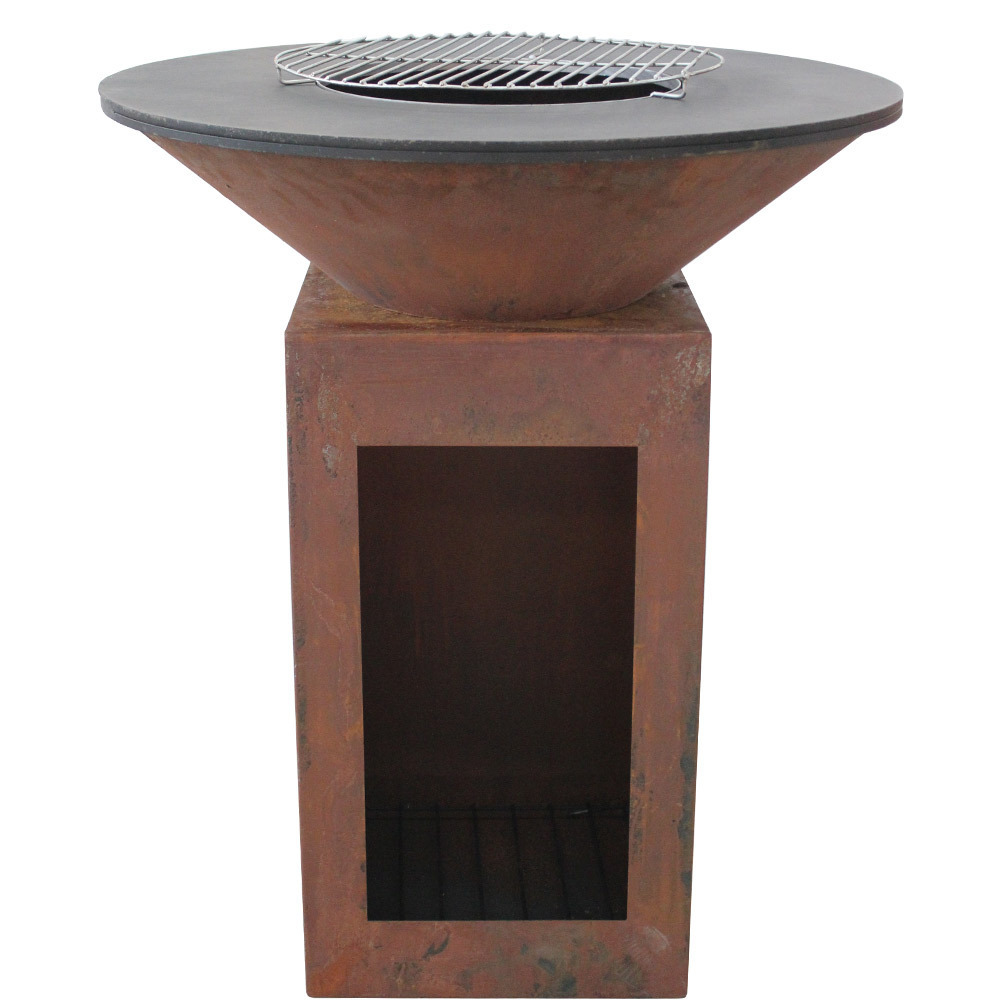 brasero plancha corten steel fire pits bbq for outdoor cooking