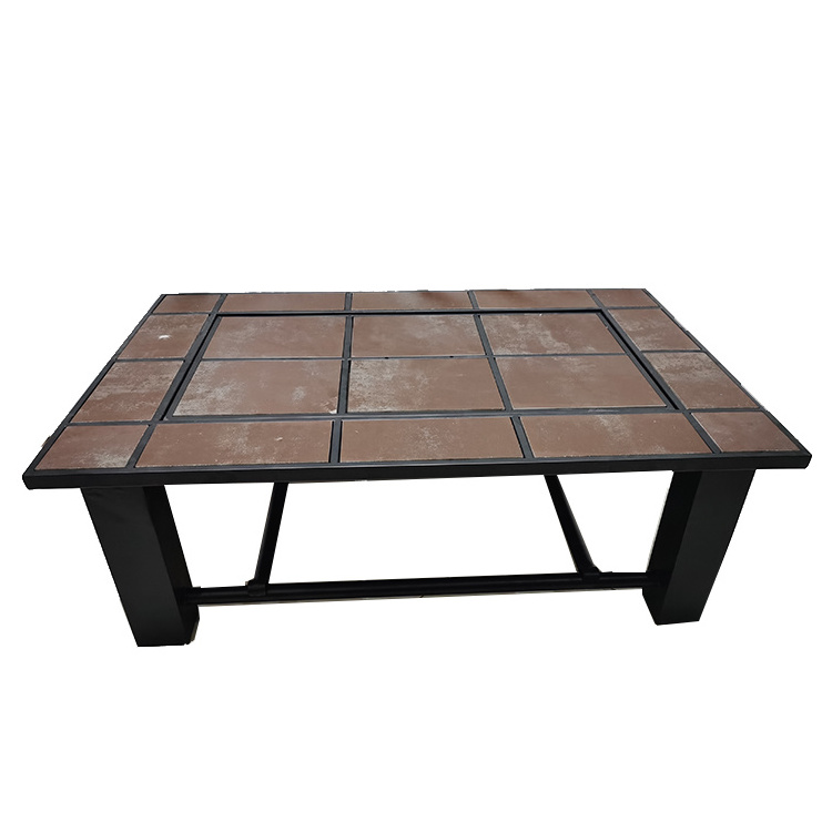 Rectangle outdoor fire pit table/fire pit table with ceramic tiles