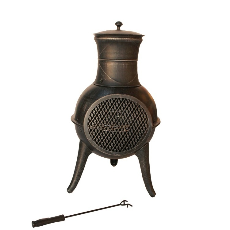 Cast Iron Chiminea Patio Heater BBQ Fire Pit Chimenea Heater Wood burning Stove