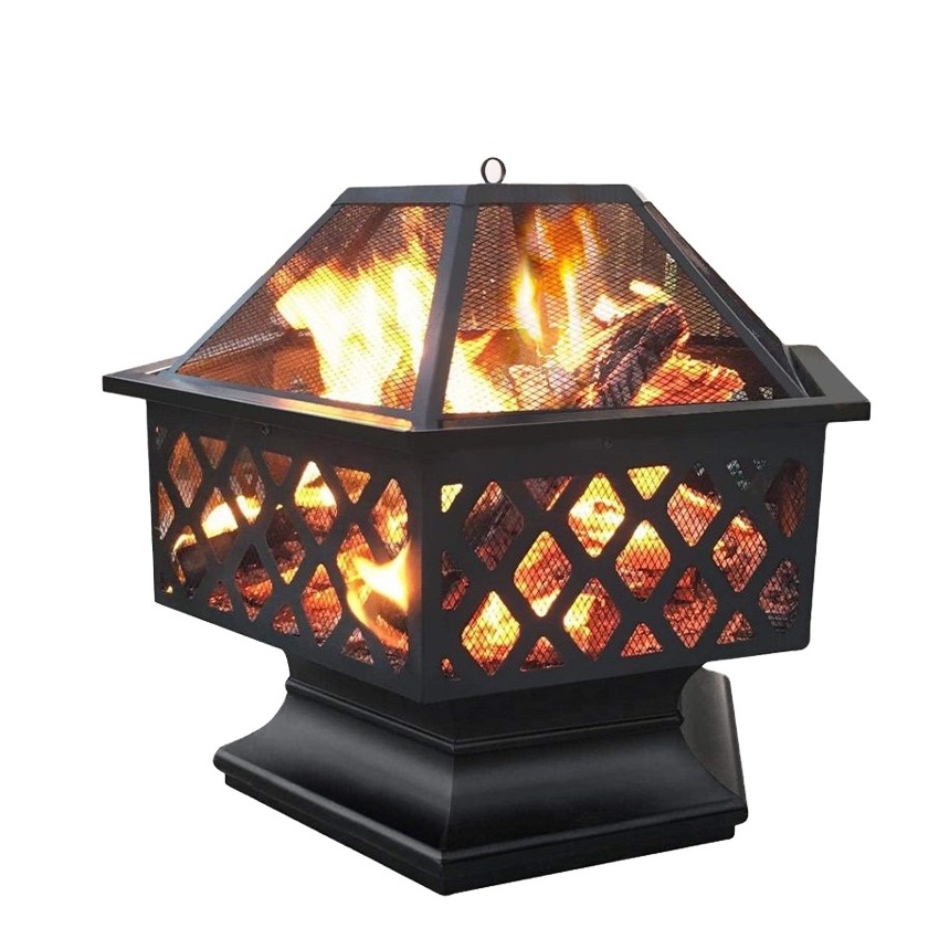 Wholesale Outdoor Hexagon Wood Burning Bonfire Fire Pit