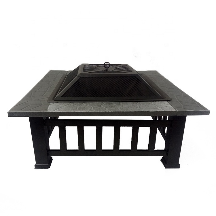 Hot Selling 3 in 1 Outdoor Patio Square Firepit For Garden with Waterproof Cover