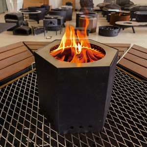 Tabletop Fire Pit Low Smoke Camping Stove for Outdoor & Patio, Fueled by Pellets or Wood, Safe Burning Table Top Firepit