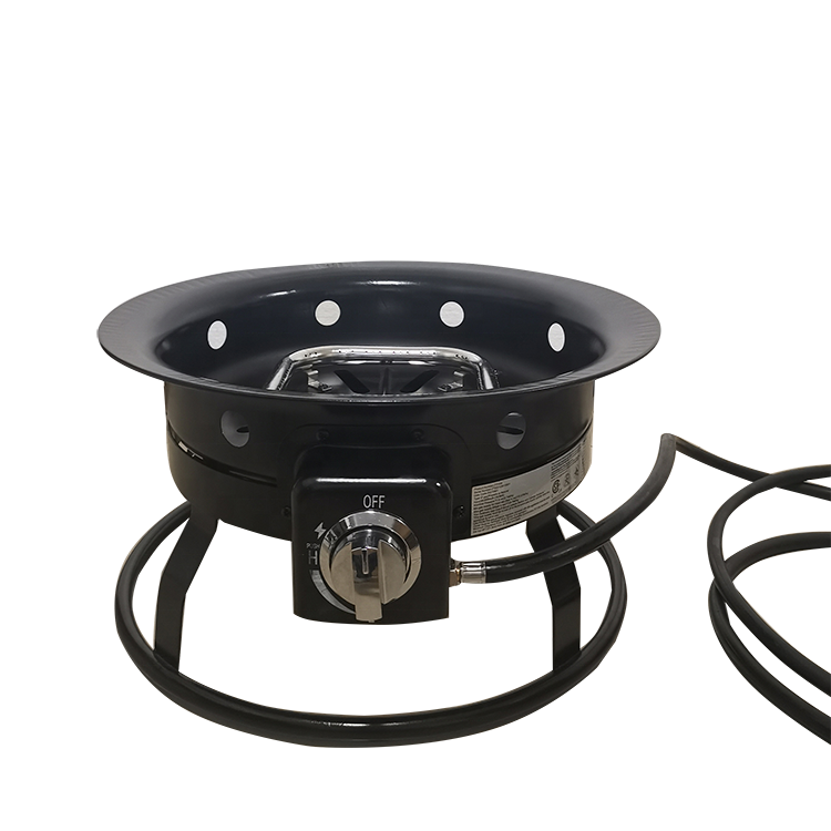 Portable camping bonfire gas propane brazier smokeless fire pit outdoor with stainless steel ring burner