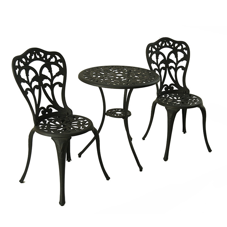 Outdoor garden anti-rust cast aluminum patio 3pc bistro set