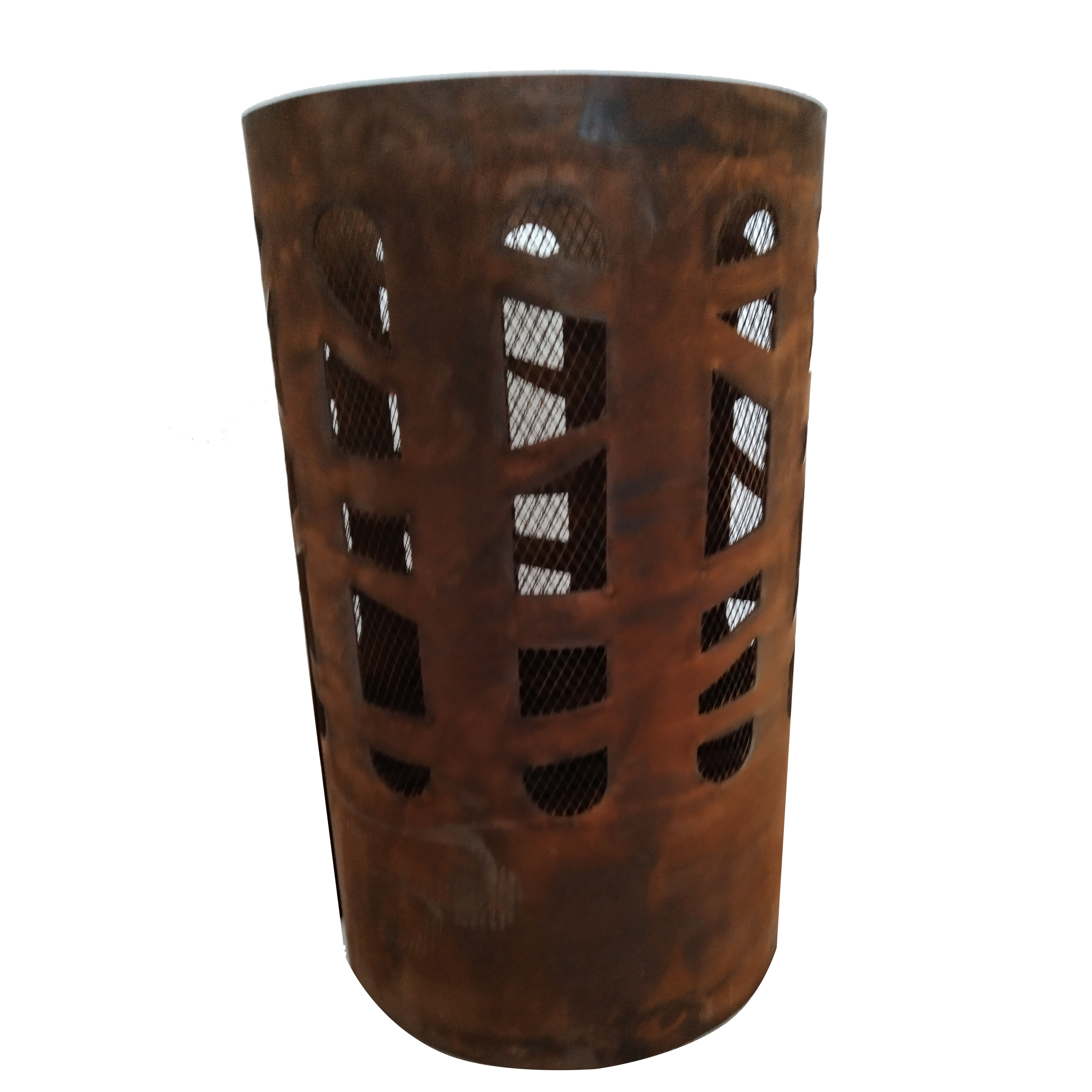 Fire Barrel Rustic Fire Basket Garden Burner Corten Steel Firepit