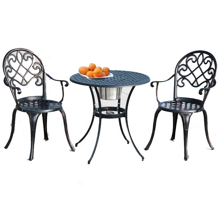 black wrought iron french bistro garden coffee table sets