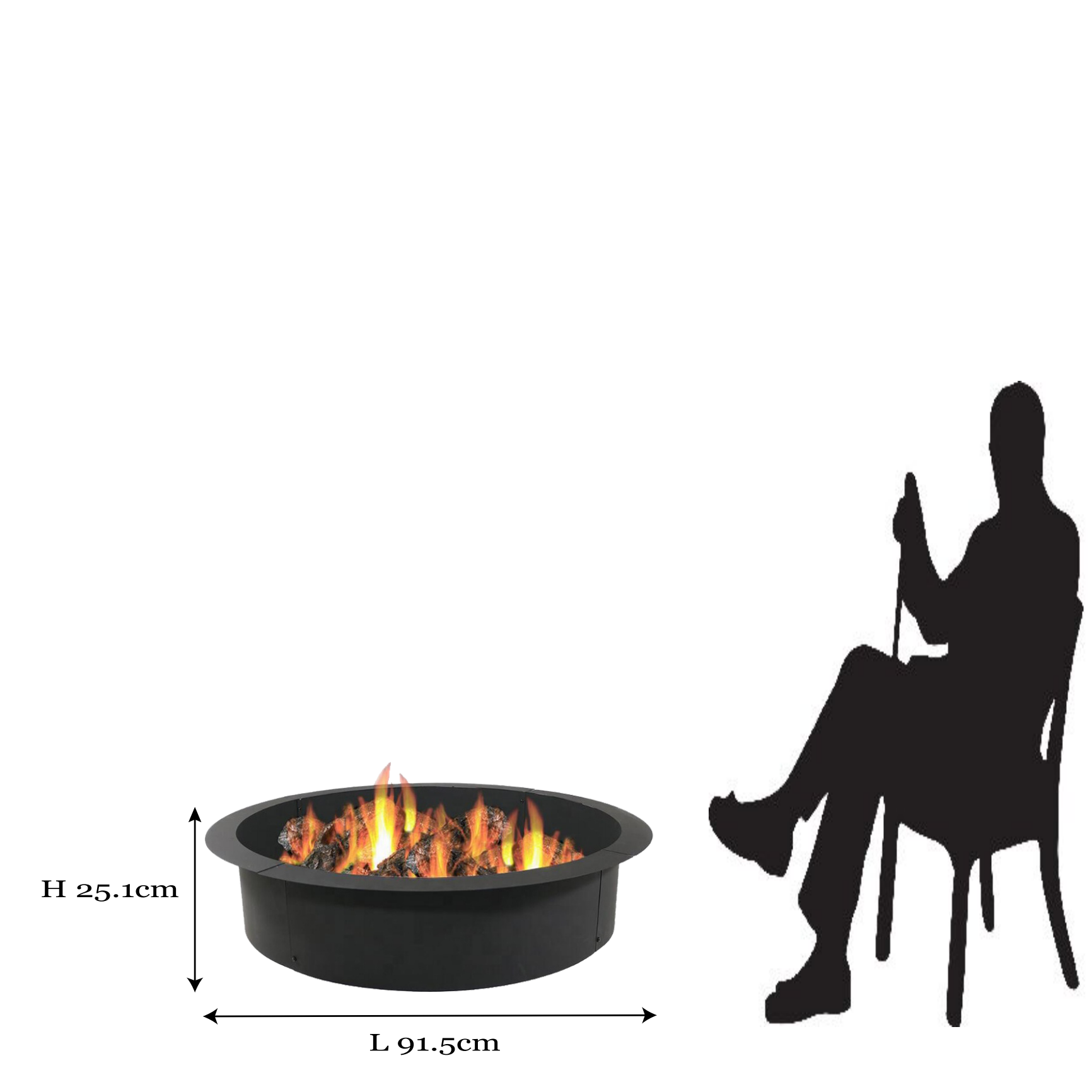 Outdoor garden heavy duty wood burning fire pit ring round campfire rings