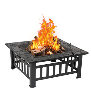 hot selling 3 in 1 outdoor bonfire square metal BBQ fire pit