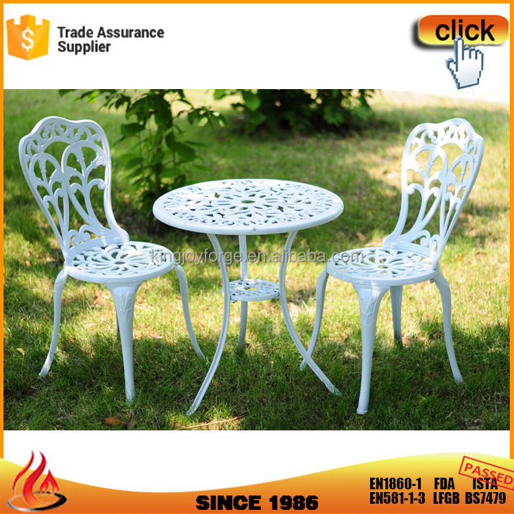 Patio Furniture Balcony Table and Chairs Garden Cast Aluminum in White Color Outdoor Furniture Garden Set Metal 3 Year