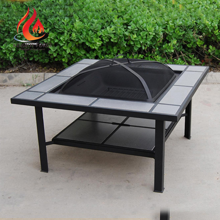 Patio square ceramic top bbq brazier fire pits