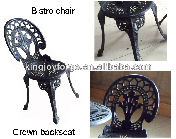 Garden Life Metal Bistro Set Garden Outdoor Furniture Table Chairs Cast aluminum with Crown Design