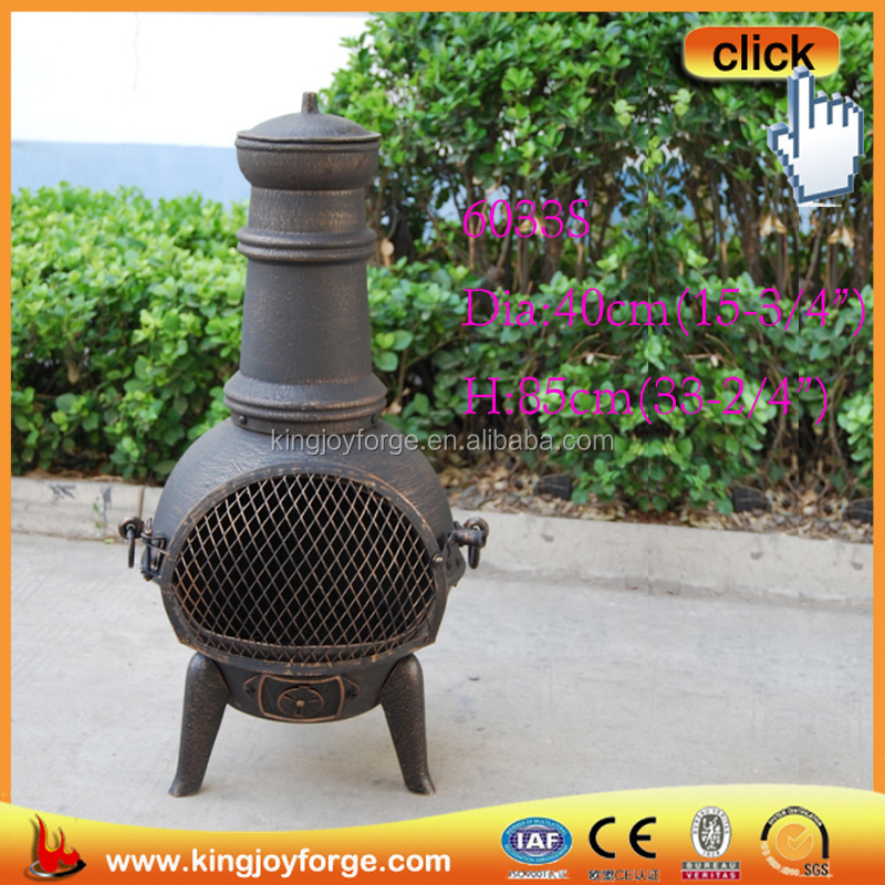 Easy to assemble outdoor small short chimney cast iron fireplace