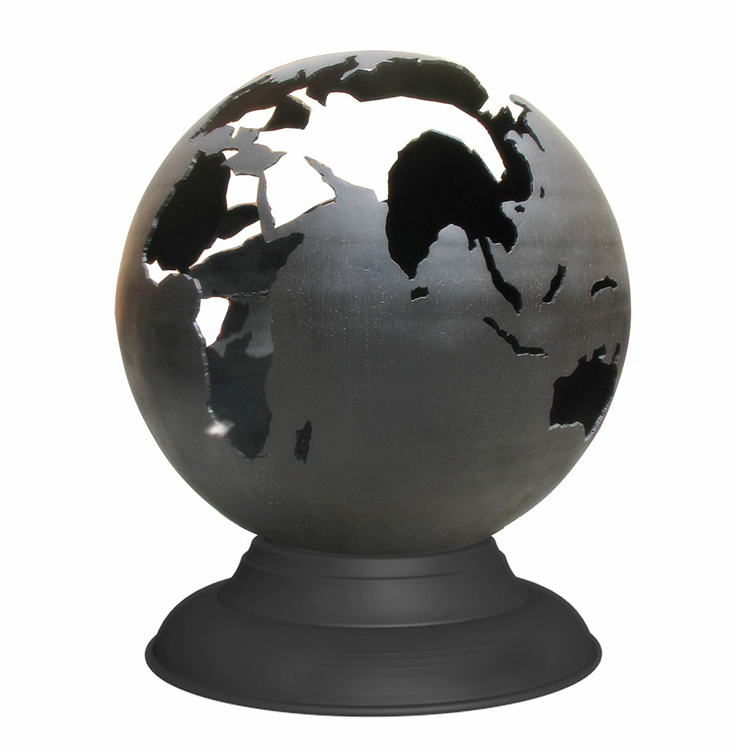 Outdoor Ball shaped wood burning globe steel sphere fire pit