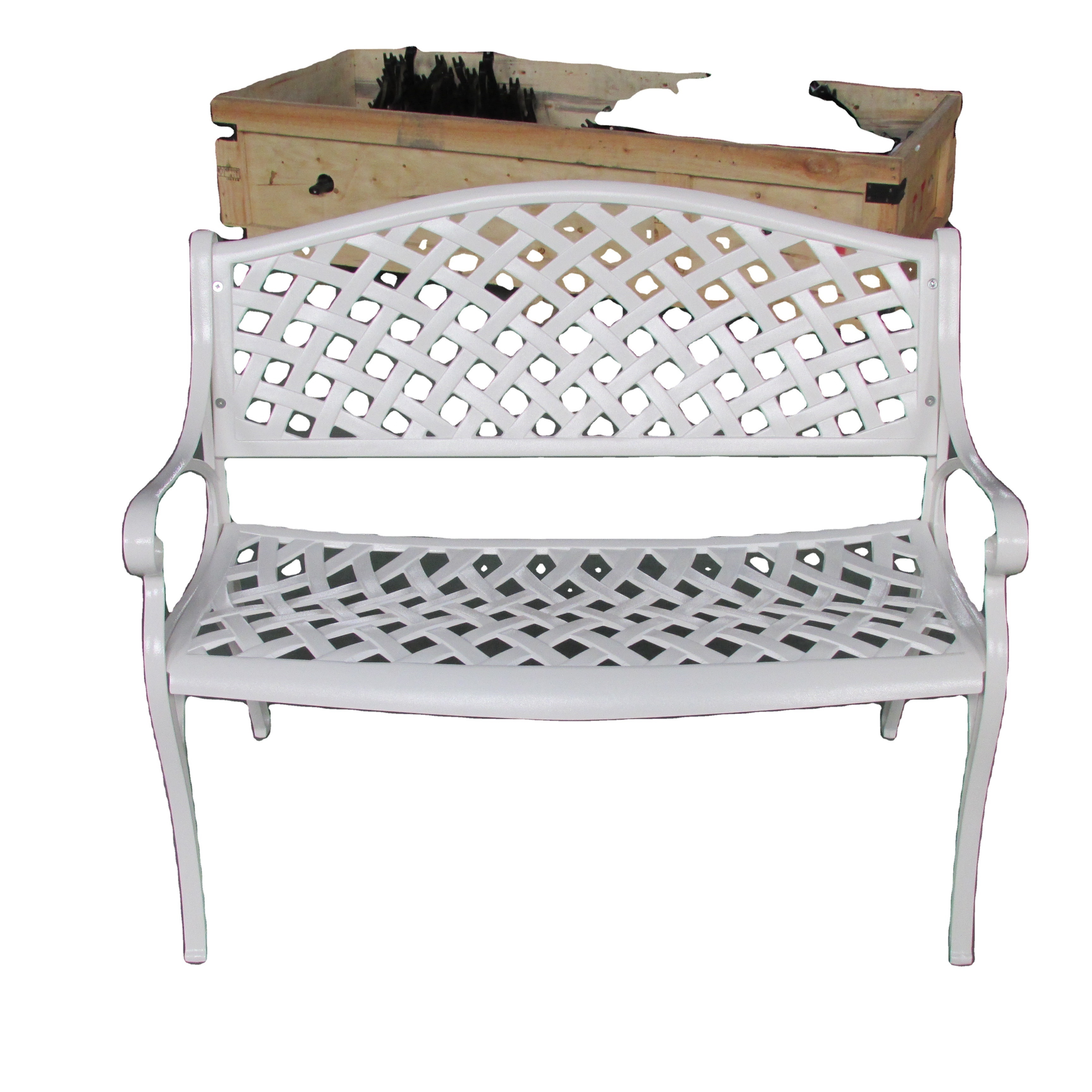 Outdoor Patio Garden Bench All-Weather Cast Aluminum Loveseats