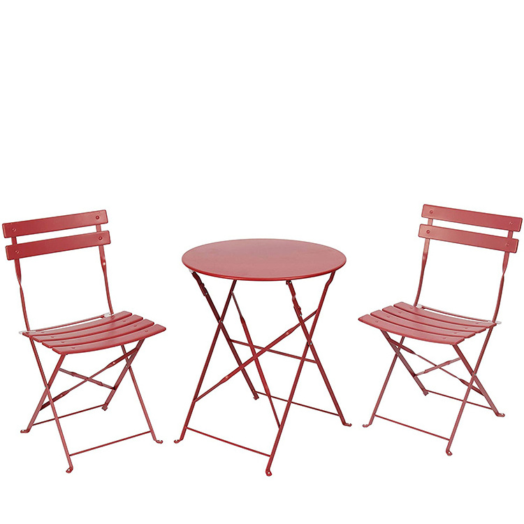 Outdoor Folding Metal Patio Furniture Sets 2 Chairs and 1 Table