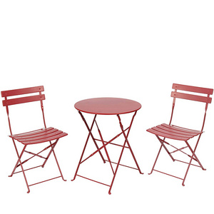 Outdoor Folding Metal Patio Furniture Sets 2 Chairs and 1 Table