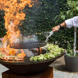 wood burning metal barbecue brasero garden grill corten steel fire pit heavy duty bbq