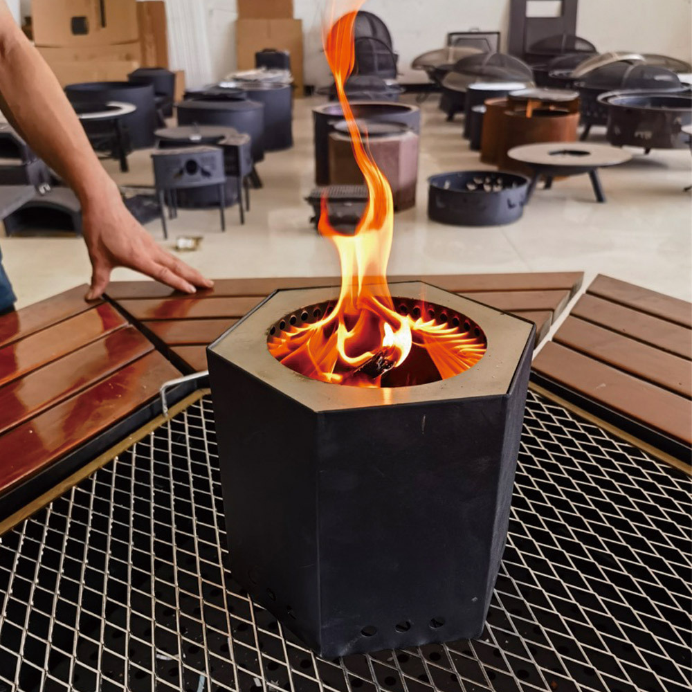 6.5inch Bigger Tabletop Fire Pit with Stand,Smokeless Table top Firepit