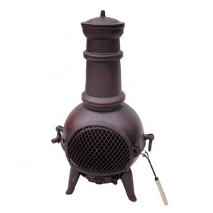 Easy to assemble outdoor small short chimney cast iron fireplace