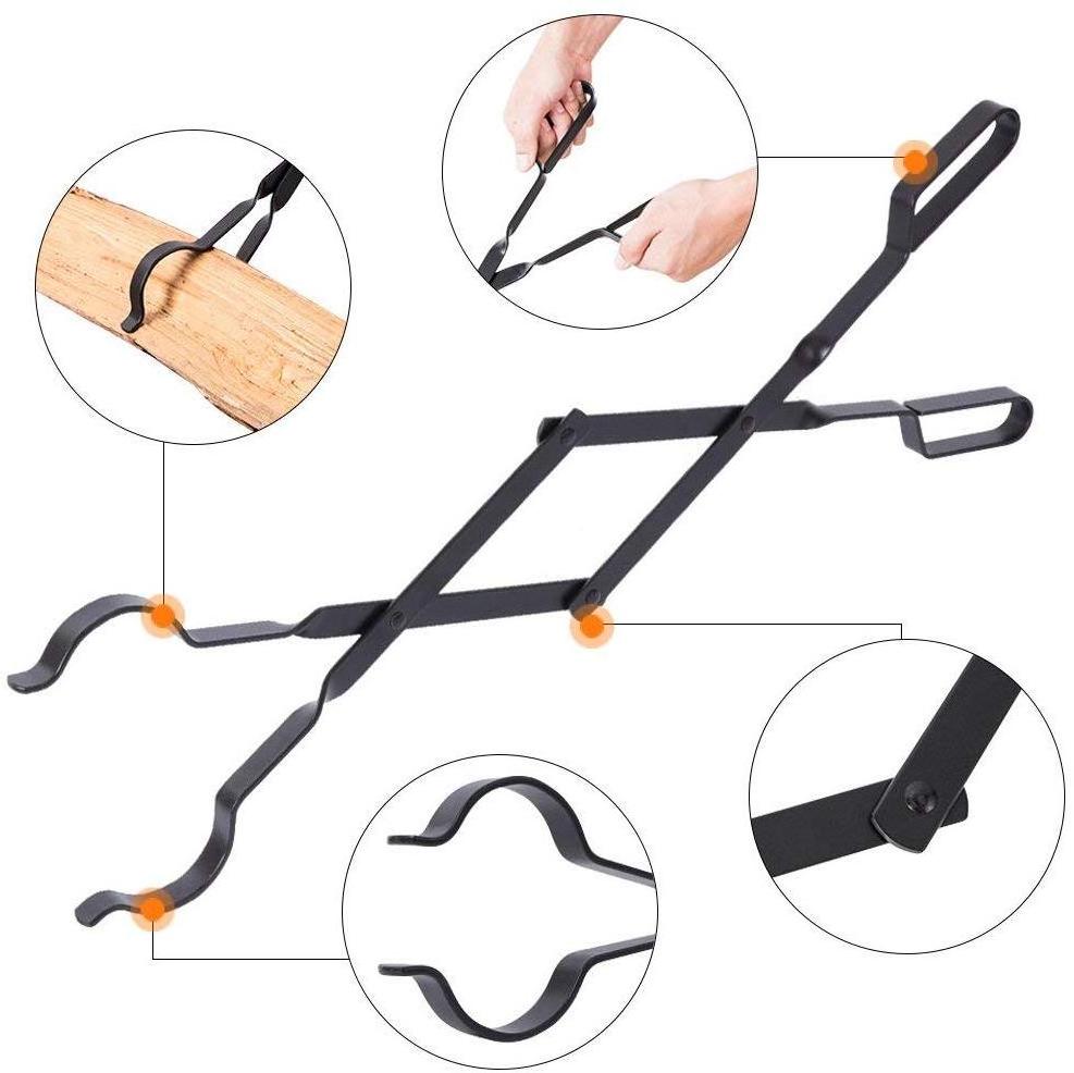 Indoor Outdoor Firewood Log Tongs Log Grabber for Fire Pit