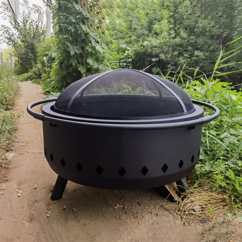 Outdoor garden camping fire pit portable round fire pit smokeless with firepit spark screen