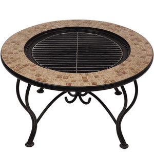 30 inch Golden Glass mosaic tabletop fire pit