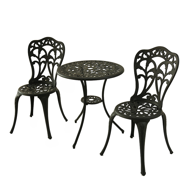 Outdoor garden anti-rust cast aluminum patio 3pc bistro set