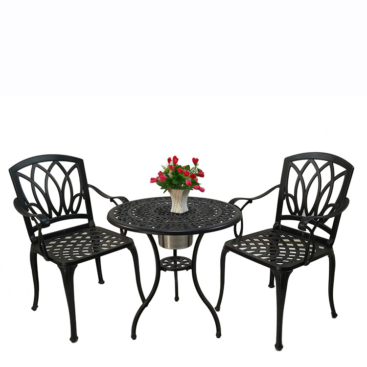 3pcs outdoor indoor metal bistro table restaurant Garden Furniture  Patio Bistro Sets