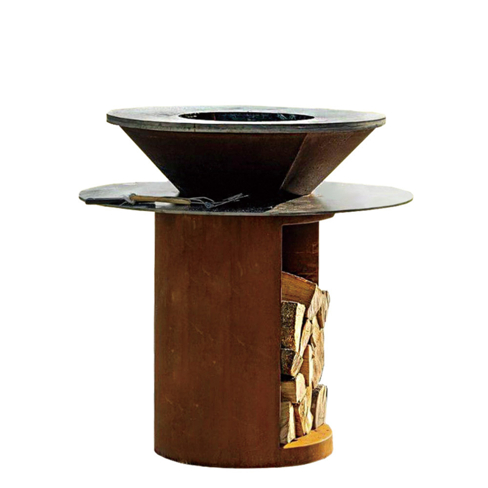 Europe outdoor brasero barbecue corten steel fire pit BBQ