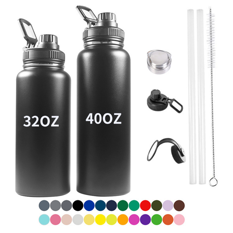 Custom Termos Gym motivational Thermo Thermos Sports Insulated Vacuum Flasks Stainless Steel Water Bottles with Straw