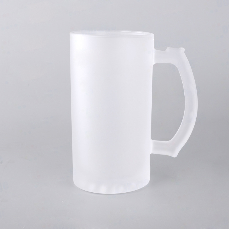 USA Warehouse 16oz Clear Travel Coffee Mug Gradient Colors 11oz Sublimation Frosted Glass Beer Mug Cup With Handle