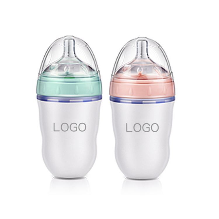 Newborn Breast Feeding Portable Nature Soft Wide Neck Anti-Colic Reusable feeding hands free baby bottle feeding