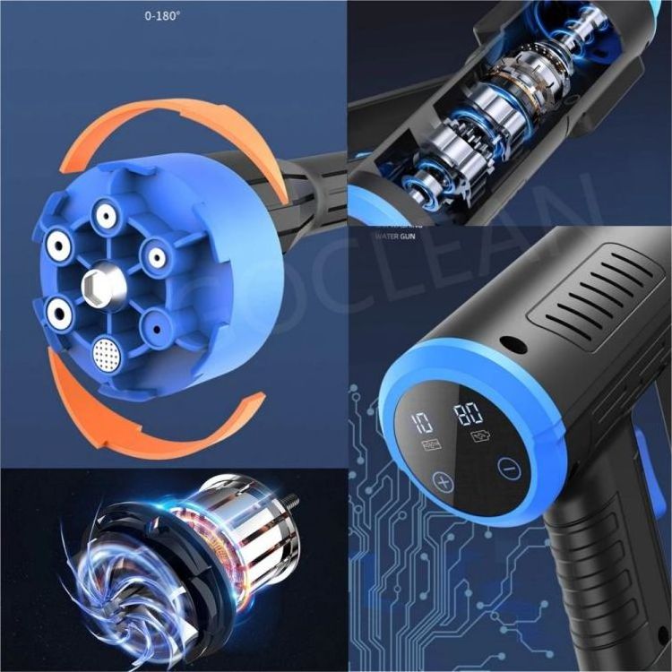 High Pressure Steam Rechargeable Wash Long Range Water Gun Car Accessory Cleaner For Auto Home Garden Cleaning Washing