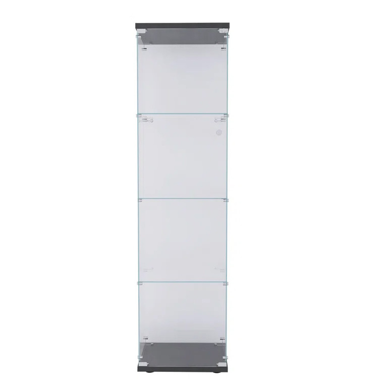 HIKUYA Tower display showcase 4-shelf glass cabinet with locked door for retail store, home, jewel store