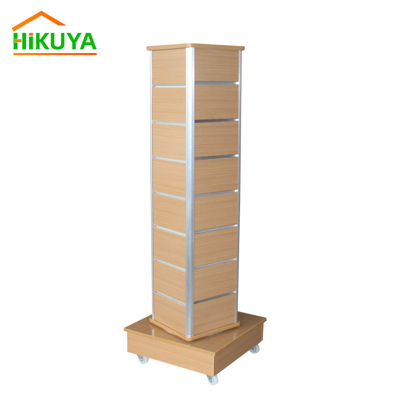 Customized MDF slatwall rotating display stand mdf slatwall gondola display aluminum slatwall shelves