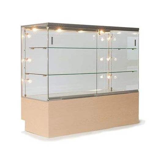 HIKUYA Full vision glass showcase led top light bakery shop cabinet cake display vitrine show case