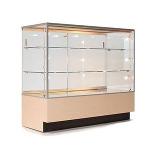 HIKUYA Full vision glass showcase led top light bakery shop cabinet cake display vitrine show case