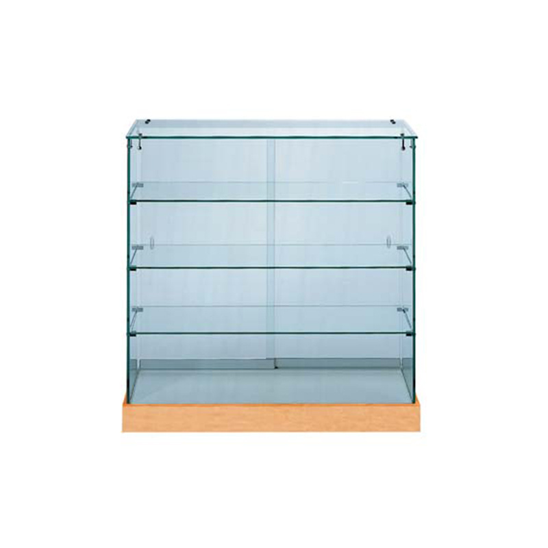 20 Inch Wide Glass Tower Case Frameless Glass Display Case