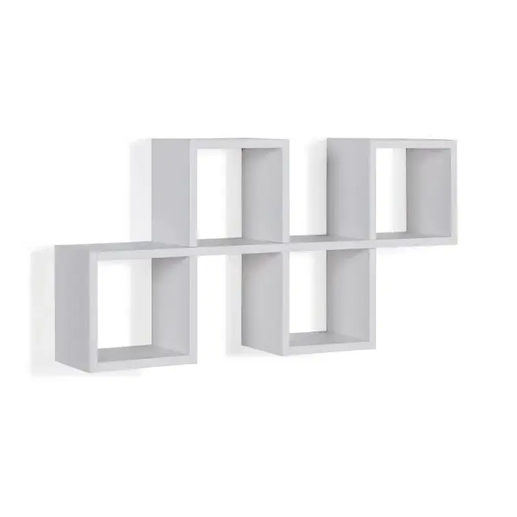 Custom Floating Wall Shelves 5 Piece Square Cube Shelf