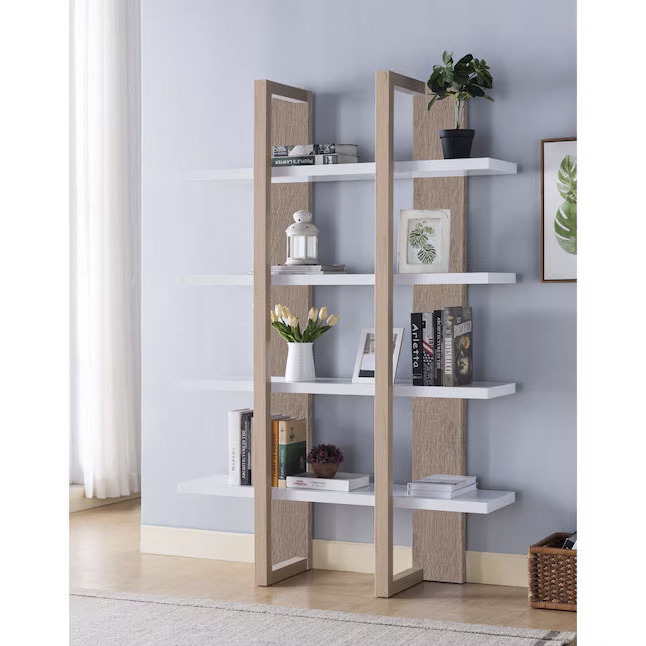 HIKUYA Mdf 5-Shelf Bookcase Large Capacity Bookcase MDF Home Office Open Bookshelf