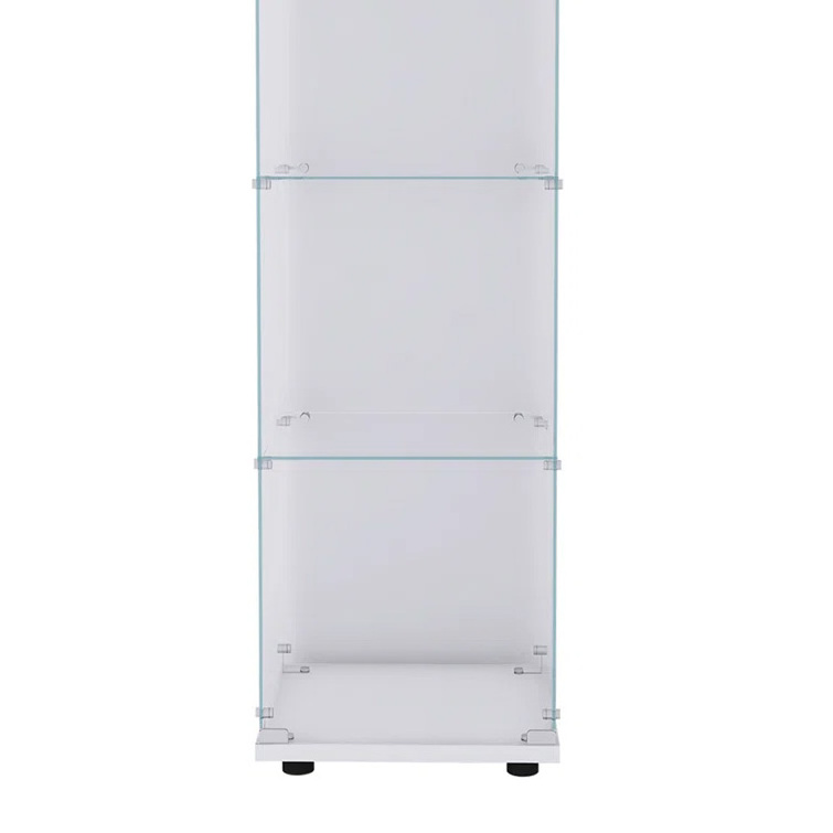 HIKUYA Tower display showcase 4-shelf glass cabinet with locked door for retail store, home, jewel store