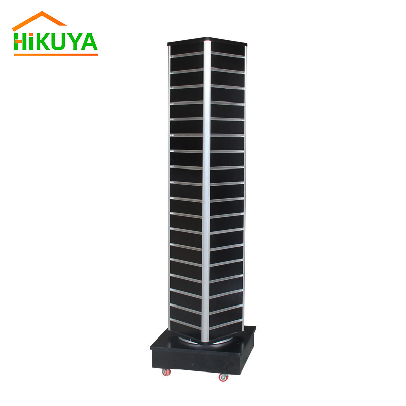 Customized MDF slatwall rotating display stand mdf slatwall gondola display aluminum slatwall shelves