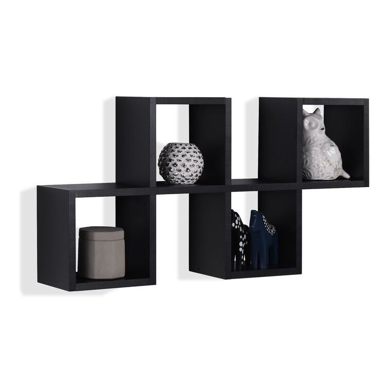 Custom Floating Wall Shelves 5 Piece Square Cube Shelf