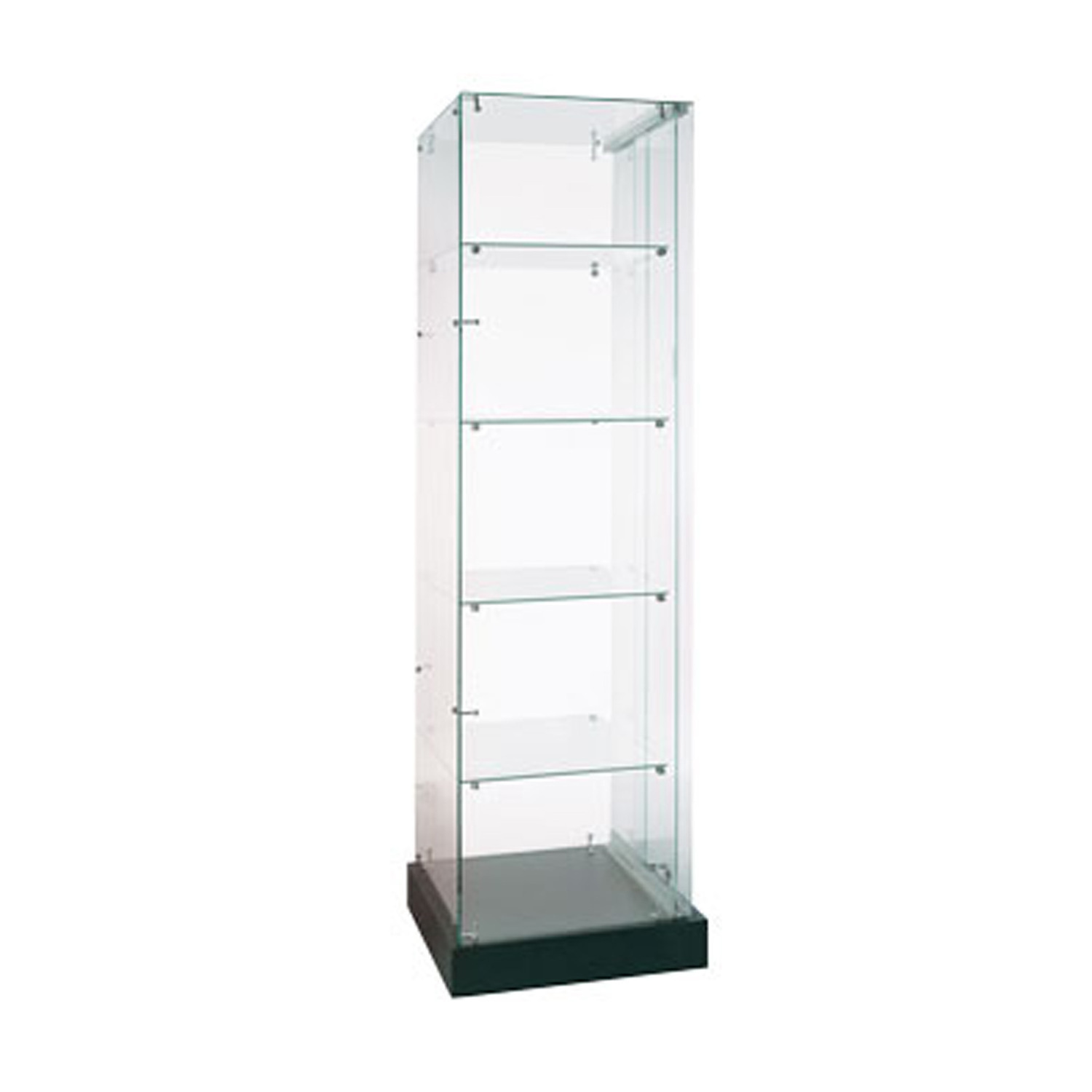 20 Inch Wide Glass Tower Case Frameless Glass Display Case