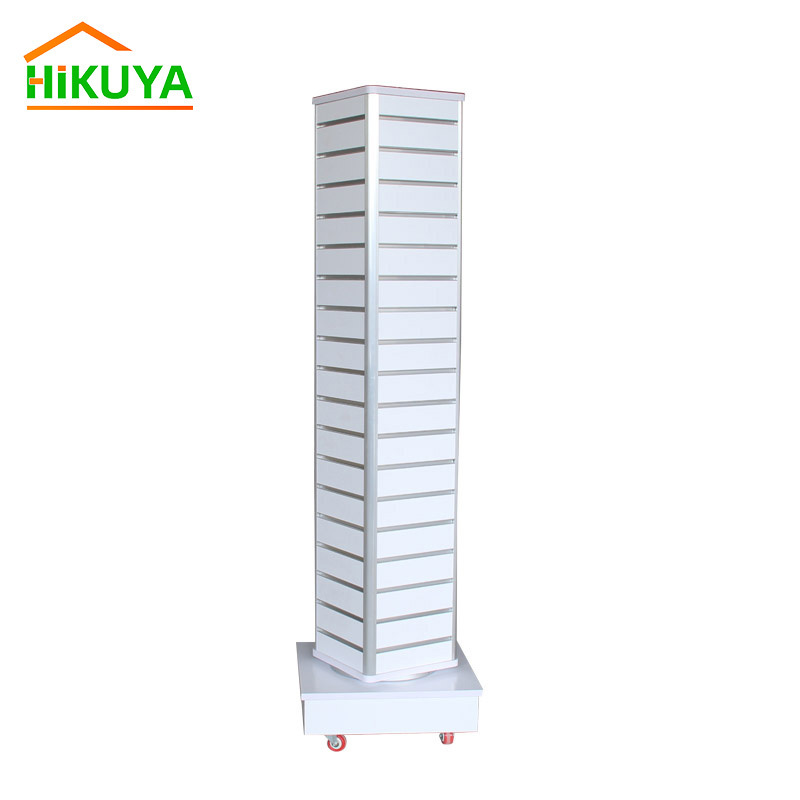 Customized MDF slatwall rotating display stand mdf slatwall gondola display aluminum slatwall shelves